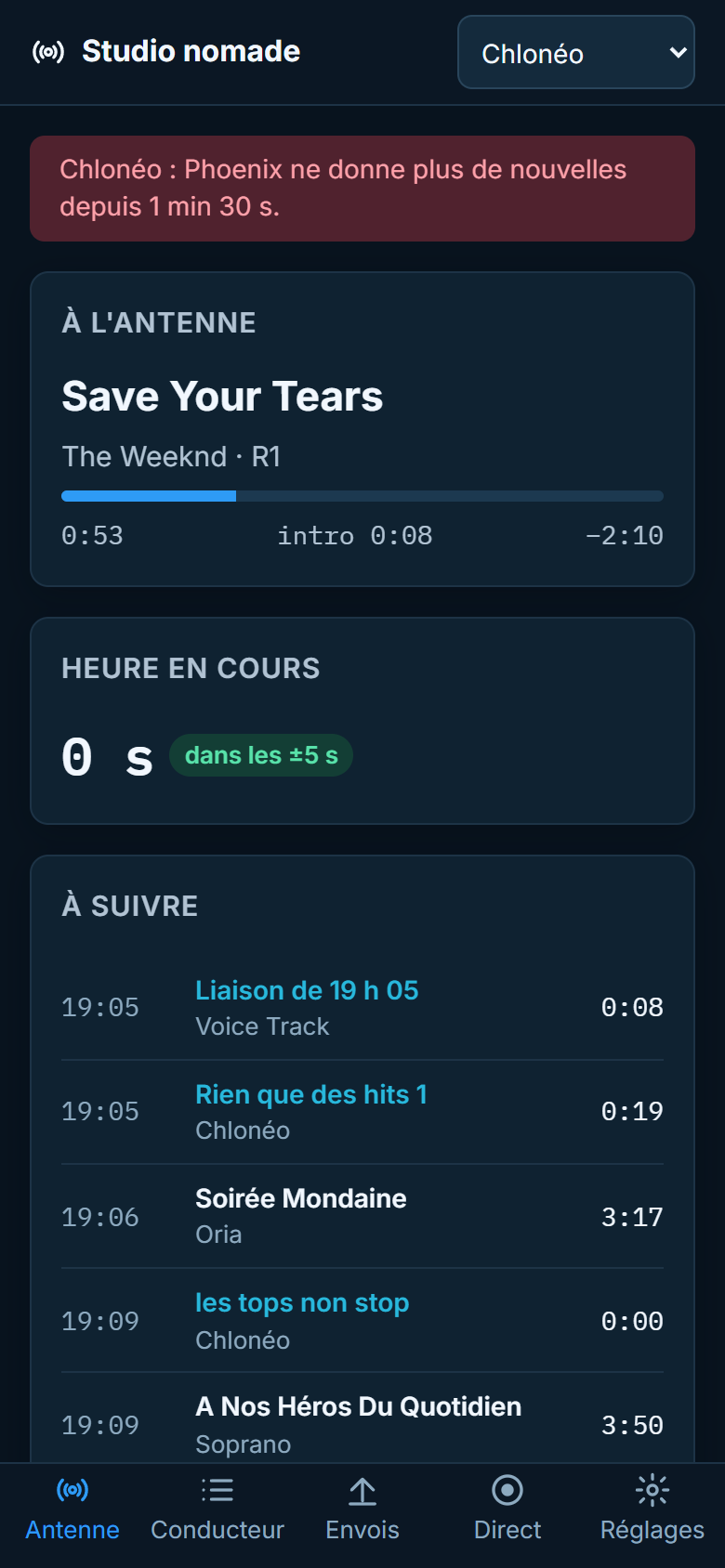 Alerte sur téléphone : « Chlonéo : Phoenix ne donne plus de nouvelles depuis 1 min 30 s »